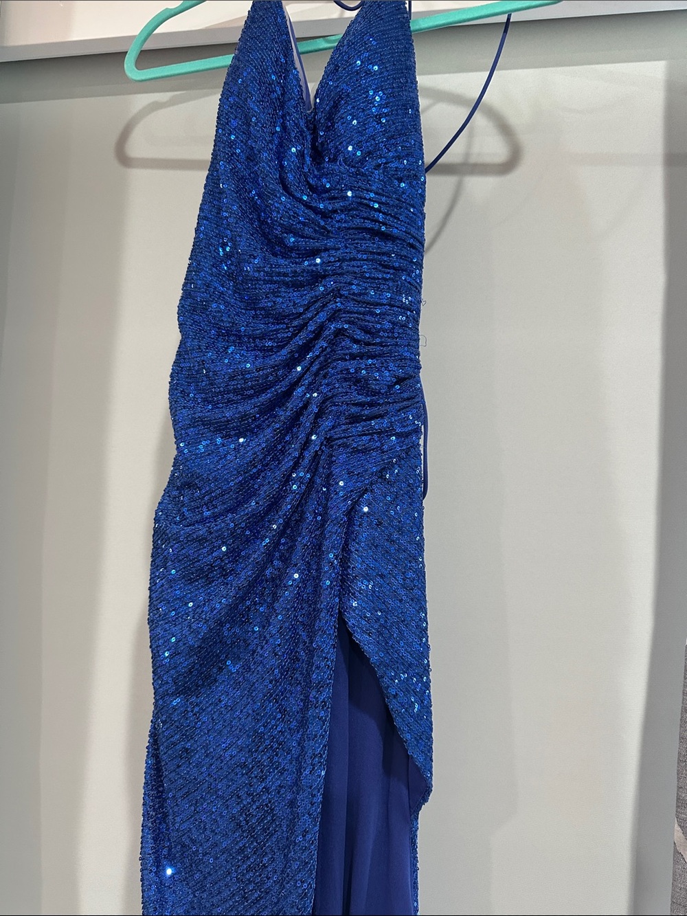 Cinderella Electric Blue Sequin Evening Dress